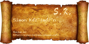 Simon Kálmán névjegykártya