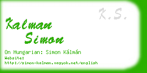 kalman simon business card