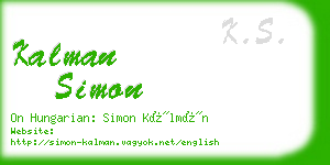 kalman simon business card
